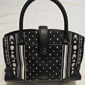 Rare! Coach Skull Bandana Print Mercer 24 Satchel Crossbody